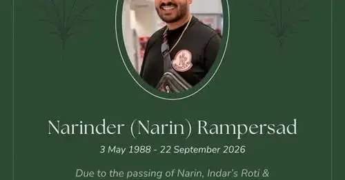 Narinder Rampersad Obituary, Death - In Loving Memory of Indar’s Roti & Doubles Figure